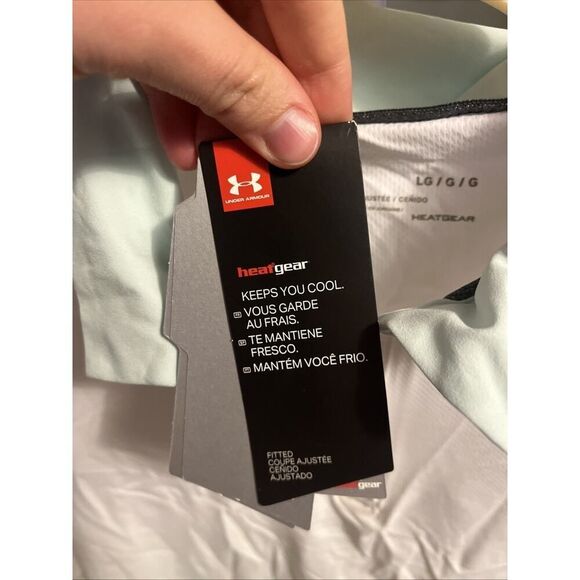 Under Armour Women’s Large White to Teal Gradient Heat Gear Polo A108 - Picture 4 of 5